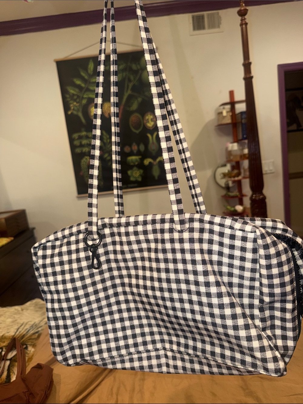Black and White Gingham BAGGU medium bowler bag - Picture 2 of 2